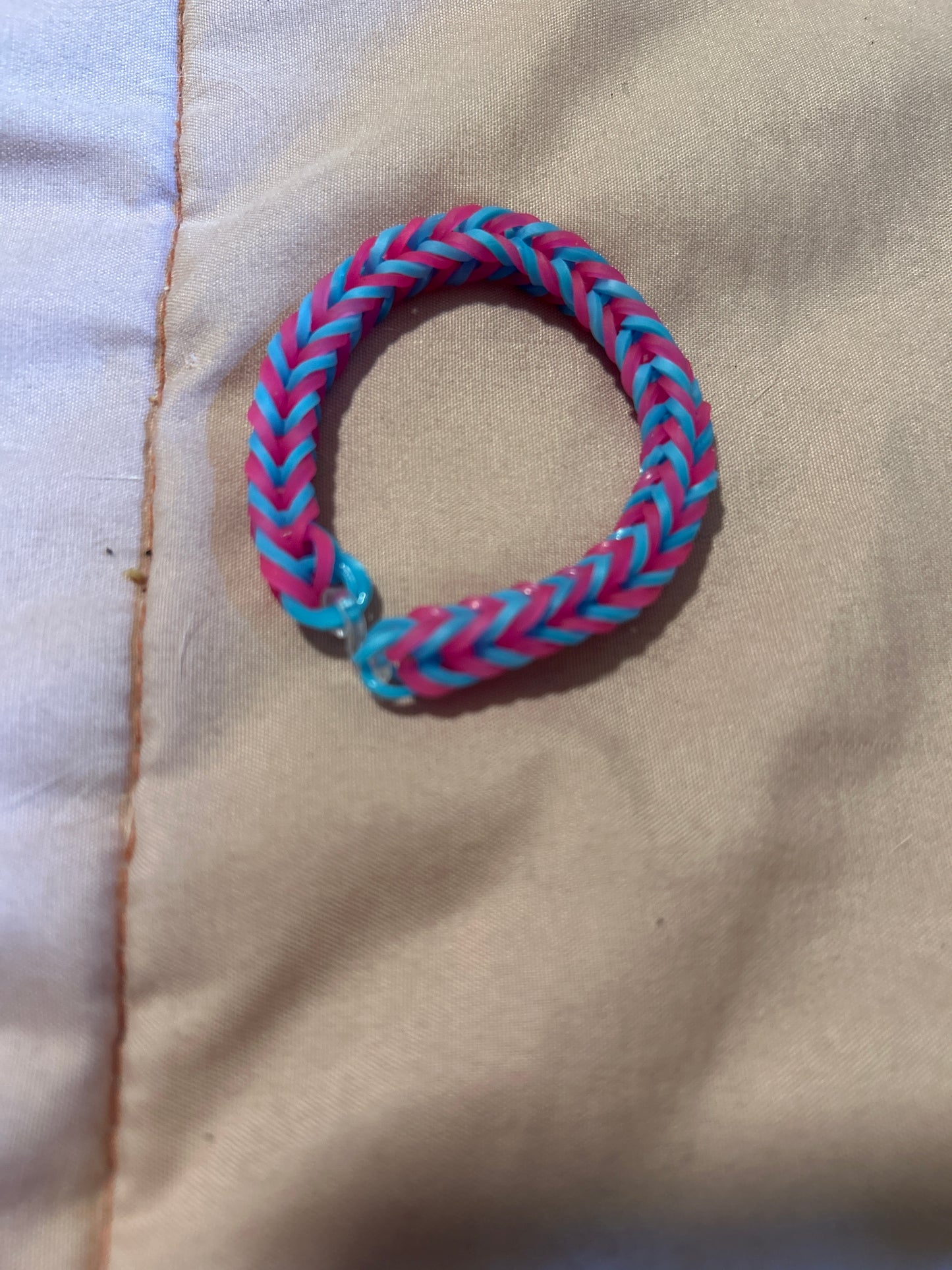 Blue and pink rubber bands bracelets