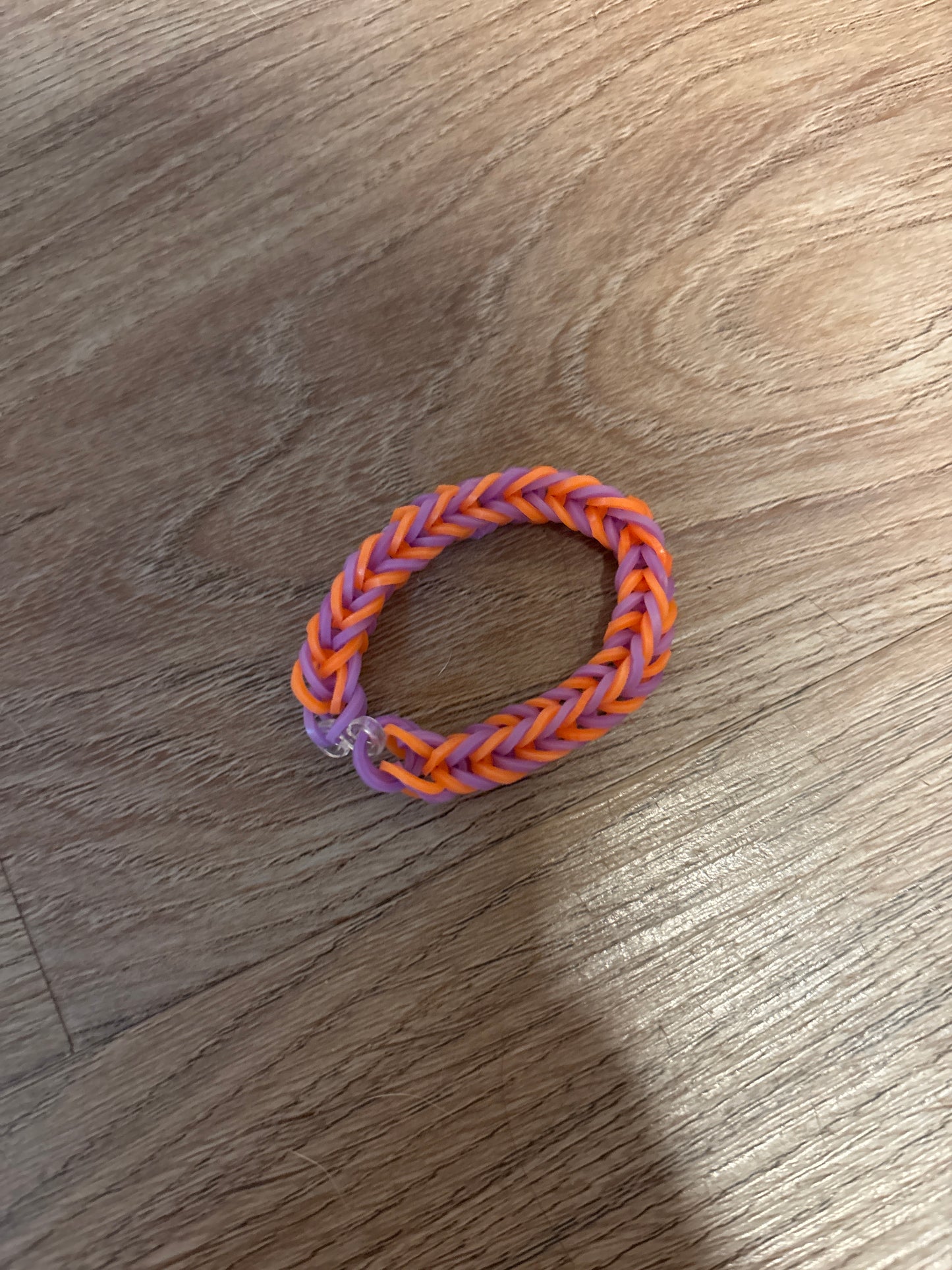 Purple and orange rubber band bracelets