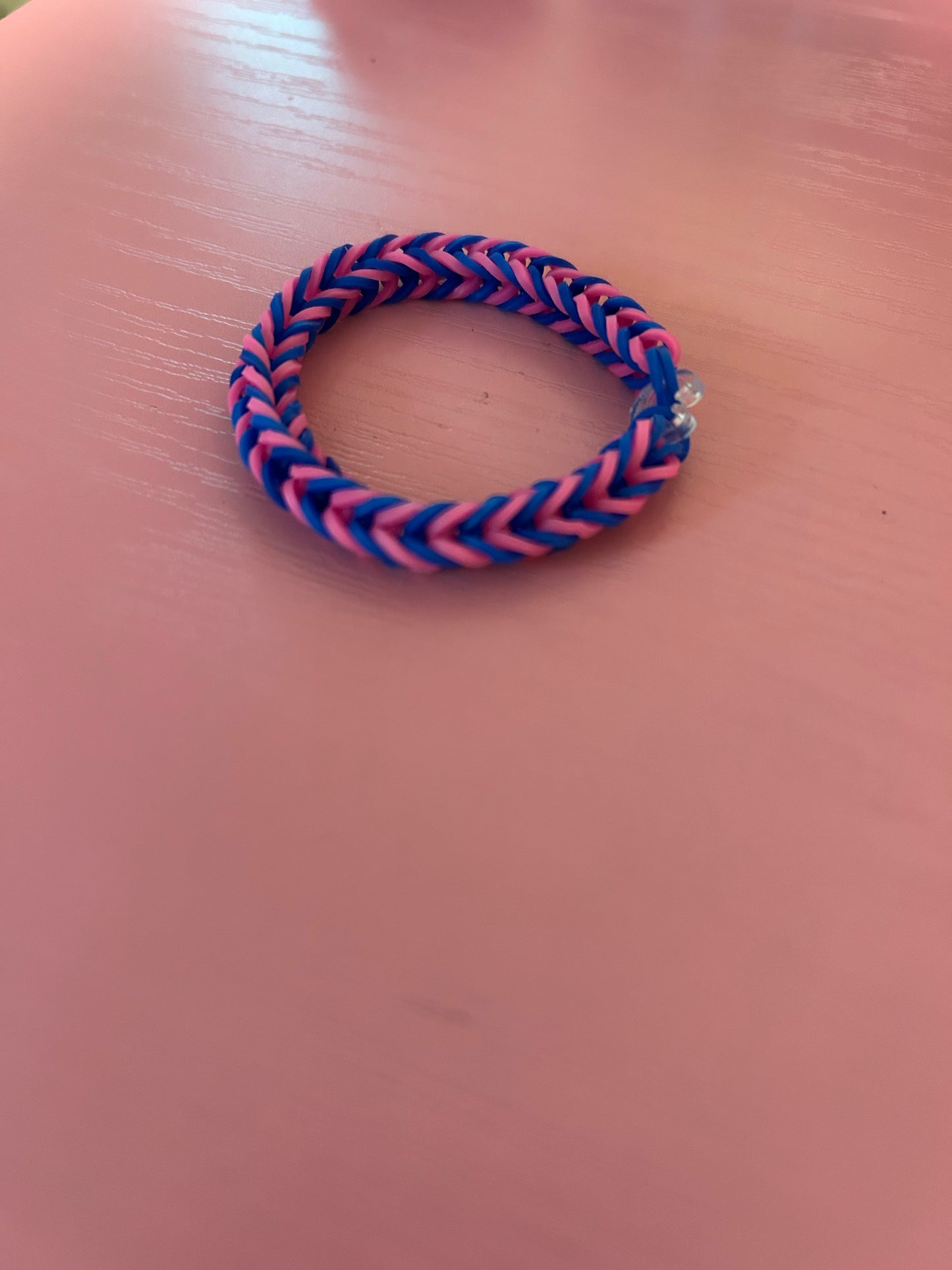 Blue and pink rubber bands bracelets