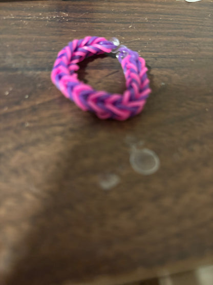 Hot pink and purple rubber band bracelets