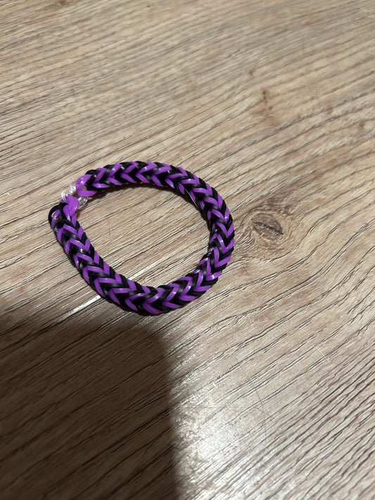 Purple and black rubber bands bracelet