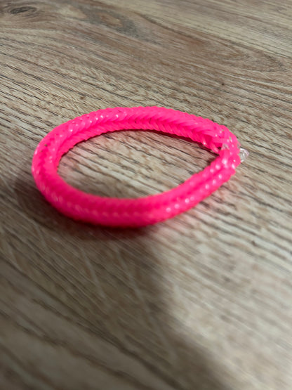 Hot pink rubber band bracelet