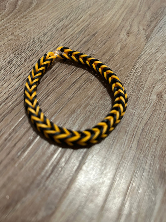 Orange and black rubber bands bracelets