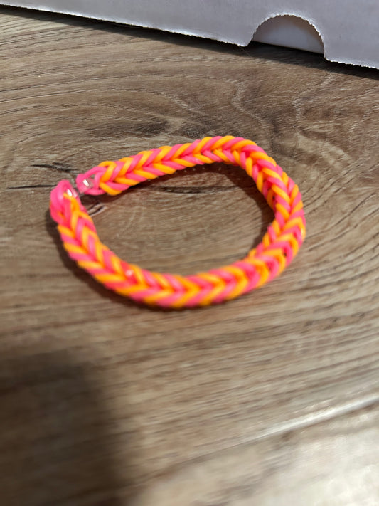 pink and orange rubber bands bracelets (limited edition)