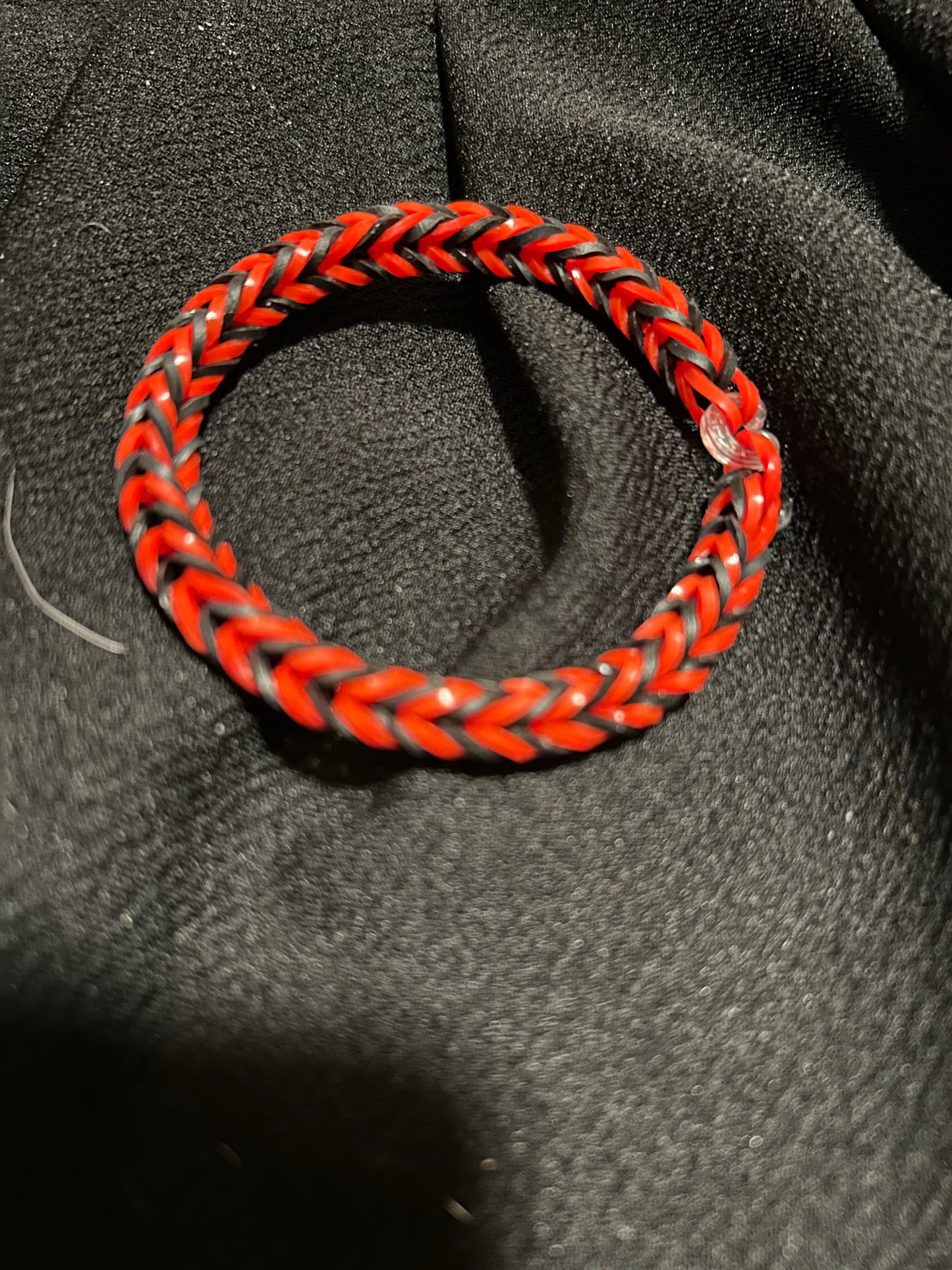 Red and black rubber band bracelets