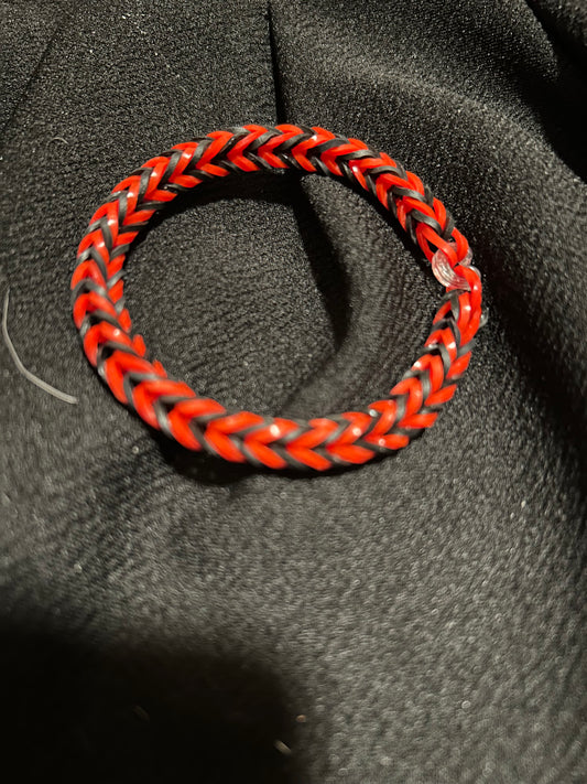 Red and black rubber band bracelets