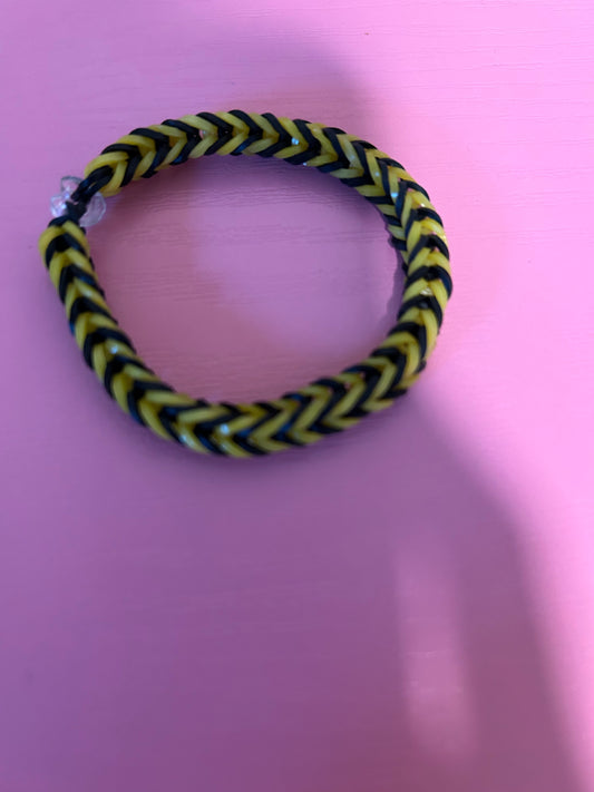 Yellow & Black Rubber bands bracelets