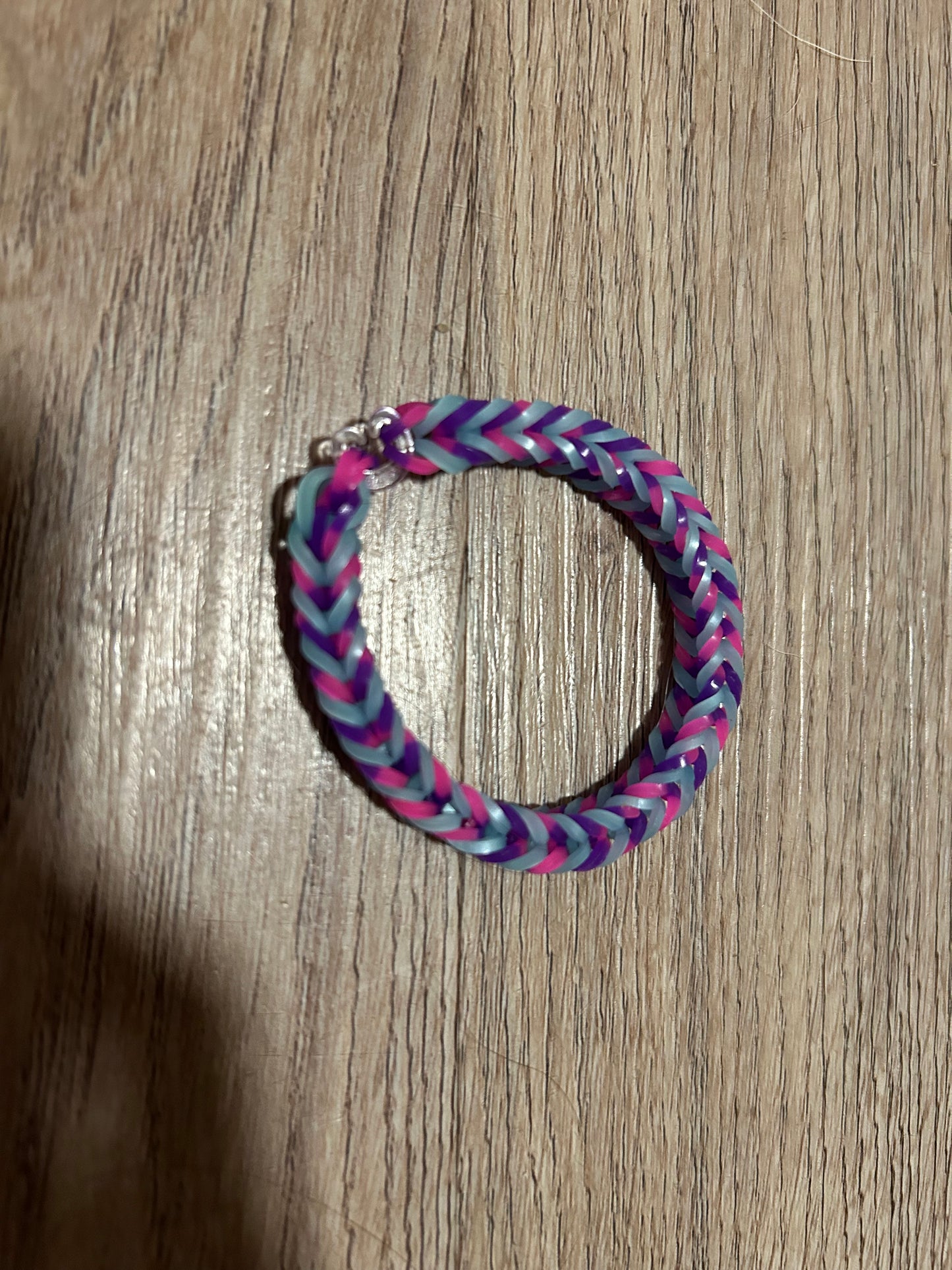 Pink/purple swirl rubber bands bracelets