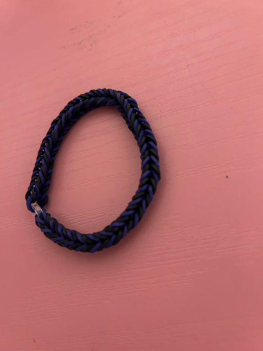 Royal Blue & Black Rubber Band Bracelets